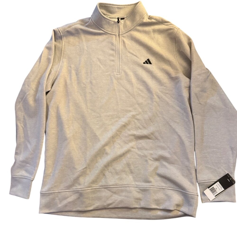 Adidas Mens Gray 1/4 Zip Pullover Sweatshirt Size XL